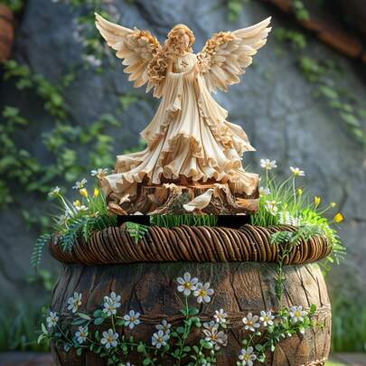 2D Acrylic Angel Garden ,Outdoor Yard Art Decor,Waterproof UV Resistant,Lawn Pathway Patio Ornament,Charming Angel Statue,Spring Summer Outdoor Decor,Sunlight Catcher,Garden Gift Idea