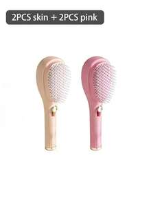 1支自清洁伸缩按摩发梳，神奇发梳，清洁头发碎屑和头皮，防静电头皮按摩便携梳，蓬松造型，适合居家和沙龙使用，造型轻松，手柄舒适，适合所有发质，旅行必备，情人节女士礼物 - 彩色 - 查看 18