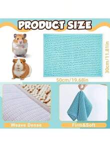 1片可水洗豚鼠垫，兔笼垫，豚鼠绒垫，可重复使用尿垫，适用于小型动物，如兔子 - 彩色 - 查看 2