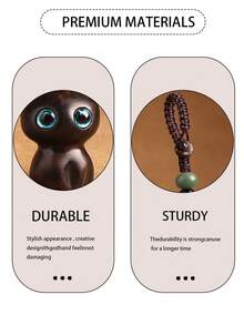 猫形幸运饰品，手工檀香木钥匙扣，猫形钥匙圈，木质汽车钥匙扣，包包挂件，钥匙链，汽车钥匙扣，手机挂绳，手工编织手机链，幸运钱包挂件，送给朋友、家人、派对礼品、活动纪念品、蘑菇爱好者和圣诞节的绝佳礼物 - 彩色 - 查看 8