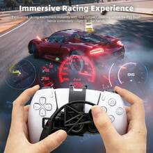 适用于PlayStation 5 Slim的P5控制器赛车游戏手柄迷你方向盘替换配件 - 彩色 - 查看 4