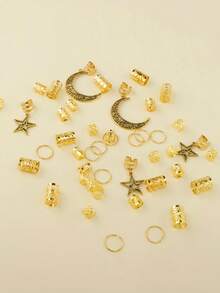 45pcs Women's Dreadlocks Star And Moon Combination Hair Rings Moon Star Braid Hair Clips Fashion Personalized Hair Accessories Braid Decoration Metal Pendant Y2K Party Punk Gifts Suitable For Girls And Women Great For Prom And Party Music Festival Women's Hair Accessories Accessories Leprechaun Party Hair Clip Holiday Party Dress-Up Hair Accessories Golden Accessories Metallic Finish,Gifts,Travel,Gifts For Women,Hair Stuff,Stocking Stuffers,Stocking Stuffers,Stocking Fillers,Stocking Stuffers For Women,Stocking Fillers Women,Christmas Gifts,Gifts,Christmas Stocking Fillers,Gifts For Women,Gift,Christmas Gift,Stocking Stuffers For Adults,Stocking Fillers For Adult,Hair Stuff,Women's Accessories,Stocking Stuffer,Coming-Of-Age Hair Accessory,Christmas Hair Accessories,Gift Ideas For Women,Beauty Stocking Fillers,Christmas Gifts For Women - Multicolor - View 3