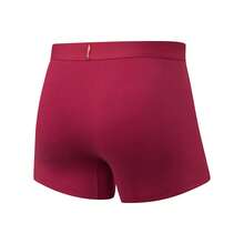 LI-NING Men's Boxer Briefs, Chinese New Year Lucky Red Dragon Print Cotton Underwear with "Daily Fortune" Waistband - 深漿紅 - 查看 2