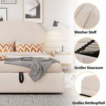 Bed Bases & Foundations - Beige + Upholstered + 140cm*200cm - View 4