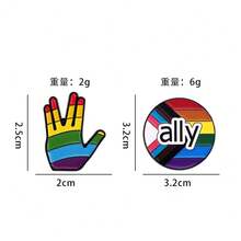 Creative Rainbow Series Paint Brooch Set Metal Commemorative Badge Clothing Backpack Decorative Pin - Xz5368 - View 3