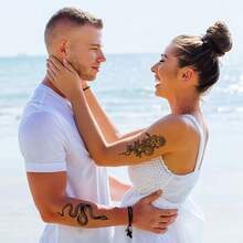 6pcs/Set Temporary Tattoo Stickers, Waterproof Couple Arm Tattoo Stickers - Multicolor - View 2