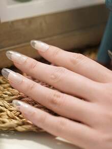 1 Box Of 20pcs Natural Looking Long Lasting Classic Valentine's DIY Simple Transparent Design UV Gel Nail Stickers, Easy To Wear And Remove Nails Nail Supplies - Multicolor - View 5