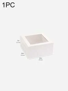 1/3個白色蛋糕盒附窗，可重複使用烘焙外帶盒，大號紙板提盒附蓋，食品包裝盒，方形多層蛋糕托架，適用烘焙、糕點、派、糖果、巧克力、餅乾、甜甜圈、生日、派對、送禮 - 白色 - 查看 14