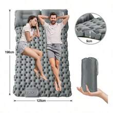 Colchoneta Inflable Doble Acampar Ultraligera Portáti Color Celeste - Gris - Ver 4