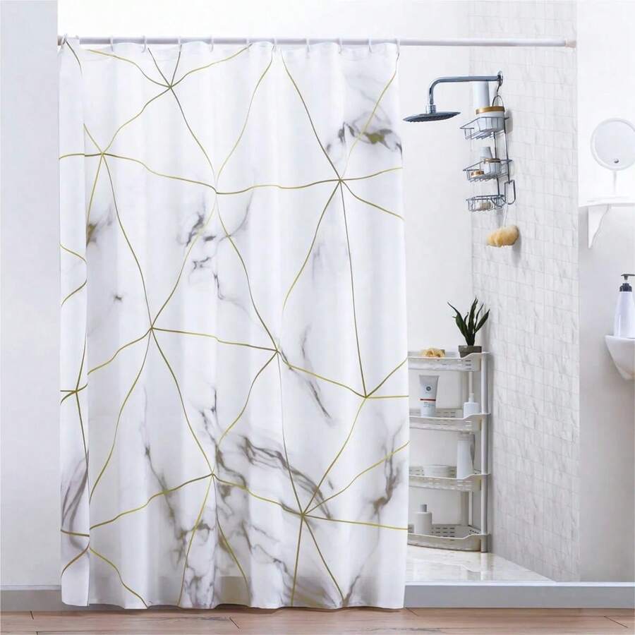 Dale un Toque Wow para tu Baño: Cortina Estampada Impermeable BEAUTTY HOME - MARMORE - Ver 1