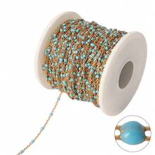 Dây chuyền hạt thép không gỉ 100cm, dây chuyền hạt nhựa nhiều màu sắc phong cách Bohemian, dây chuyền tráng men để làm trang sức DIY và phụ kiện vòng cổ. - Chuỗi tự làm - Xem 30