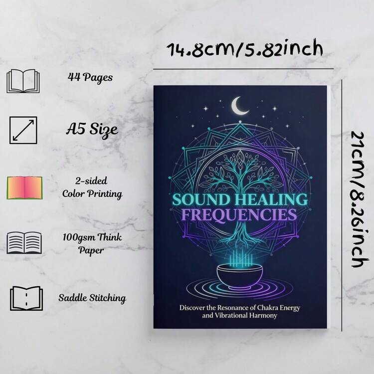 声音疗愈频率日志，放松焦虑睡眠冥想脉轮平衡与健康疗愈赫兹图表，适合初学者的声音放松参考手册 - A - 查看 5