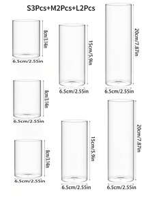 ديكورات عيد الحب وحفلات الزفاف, حاملات شمعة طافية مقاومة للرياح، أوعية نباتات هيدروبونية من الزجاج البوروسليكاتي الشفاف، حاملات أزهار طازجة على المنضدة الشفافة - شفاف - مشاهدة 16