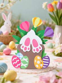 3个复活节主题现金夹，兔子屁股和复活节彩蛋图案，春季郁金香造型，复活节装饰品，复活节快乐装饰，可爱兔子装饰，复活节礼品包装袋，家居装饰，餐桌装饰，复活节派对用品，寻蛋派对用品，复活节礼物，派对小礼物，派对用品 - 彩色 - 查看 9