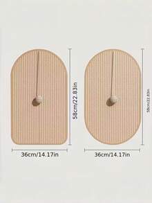 1pc Sisal Cat Scratching Board - Durable, Sofa- Scratching Pad With Cat Toy & Mat, Sisal Anti-Scratch Pad For Sofa Protection, Wear-Resistant Cat Claw, Multi-Functional Scratching Board Wall Sticker Toy - Oval-shaped Large Sisal Cat Scratching Board 58*36cm - View 2