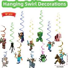 Bộ trang trí tiệc sinh nhật chủ đề xoắn ốc cho trẻ em, gồm cờ kéo, nhãn bánh và bóng bay. - Nhiều màu - Xem 5