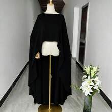 Chiffon Bridal Cape, High-Low Hem Bridal Cloak, Lightweight Bridal Shawl - B - View 10