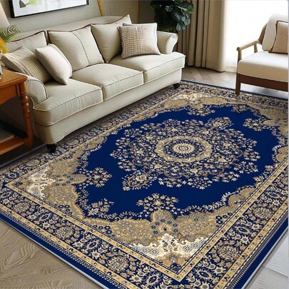 Crystal Velvet Area Rug With Vintage Floral Pattern, Soft & Comfortable For Sweet Home. Available In Various Sizes, Low Pile, Lightweight & Easy To Clean, Durable & Stain Resistant, Suitable For Bedroom And Living Room. Indoor & Outdoor Decorative Carpet.