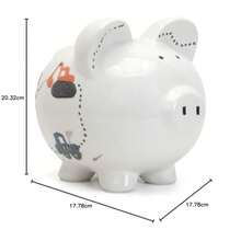 Hucha de Cerámica para Ahorro en Forma de Casa Temática de Acampada Regalo Decorativo para Niños y Adultos-B029 - Camiones de construcción de casco duro - Ver 7