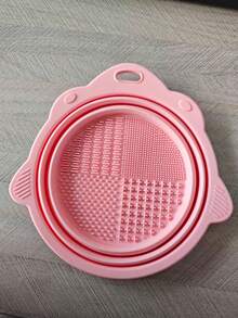 1pc Silicone Makeup Brush Cleaning Mat, Foldable Beauty Sponge Cleansing Pad And Scrubber, Portable Travel Makeup Brush Cleaner, Gift For Girls And Women - Multicolor - View 9