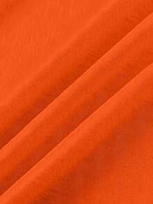 Women's Elegant Style Short Sleeve Hibiscus Print Round Neck Women's Short Sleeve Suitable For Spring And Summer Fashion Commuting Vacation Daily Versatile Casual Elegant Retro Style Top - 橘色 - 查看 5