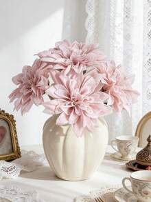 10 bông hoa thược dược giả màu sâm panh có cuống, hoa giả bằng lụa, thích hợp để trang trí nhà cửa, trang trí bàn ăn mùa xuân, trang trí sân vườn ngoài trời, tiệc tùng, làm quà tặng, hoa đeo tay cô dâu, trang trí ngày Valentine và ngày của Mẹ. - Hồng - Xem 7