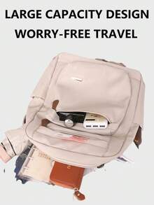 Anti-Theft Multi-Compartment Casual Nylon Backpack Women Purse; Can Hold A 15.6-Inch Business Laptop Backpack; Multi-Pocket Lightweight School Bag; Large-Capacity Travel Bag; Multi-Functional Book Bag - Multicolor - View 11