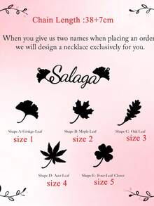 Customized 18K Gold Foil Leaf Pendant Necklace, Personalized Name Necklace, Stainless Steel Jewelry, Birthday, Summer Holiday Gift - Type 1 - View 7