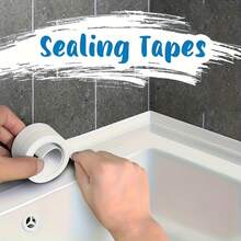 1pc/2pcs 1.5Inch White Floor Seal Sticker/Sealing Strip/ Waterproof Seal Tape Mold-Proof Tape Beautiful Seam Sealing Tape Waterproof Kitchen Joint Sealing Tape Bathroom Toilet Crack Seal Strip Wall Corner Line Sticker Waterproof Self-Adhesive Sealing Tape For Kitchen And Bathroom, Easy To Use - trắng - Xem 1