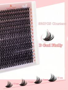 320PCS/288PCS/280PCS/266PCS 60D/80D/100D Faux Mink Eyelashes Cluster Lashes 0.07mm D Curling 10-16mm Mix Natural Eyelashes Extension 3D Russian Strip Volume Individual Eyelash Cluster Makeup Tools(60D 80D Lash Individual Cluster) - Black - View 5