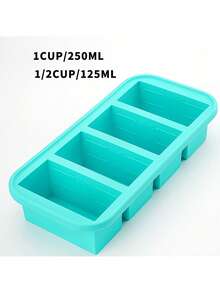 With Lid Silicone Freezing Mold Food Storage Box, Extra Large Silicone Ice Cube Tray, Food Preservation Box - Cadet Blue - View 5