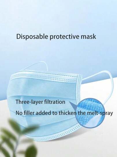 Disposable Three-Layer Protective Mask With Ear Loop, Dust-Proof, Breathable, Individually Packaged, Portable, Multi-Colored, Multiple Sizes, Available All Year Round.