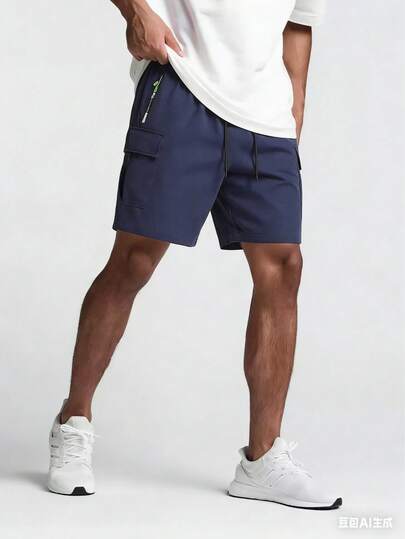 Men's Fashionable Lightweight Outdoor Cargo Pants, Casual Beach Pants, Versatile Loose Straight Leg Shorts For Summer