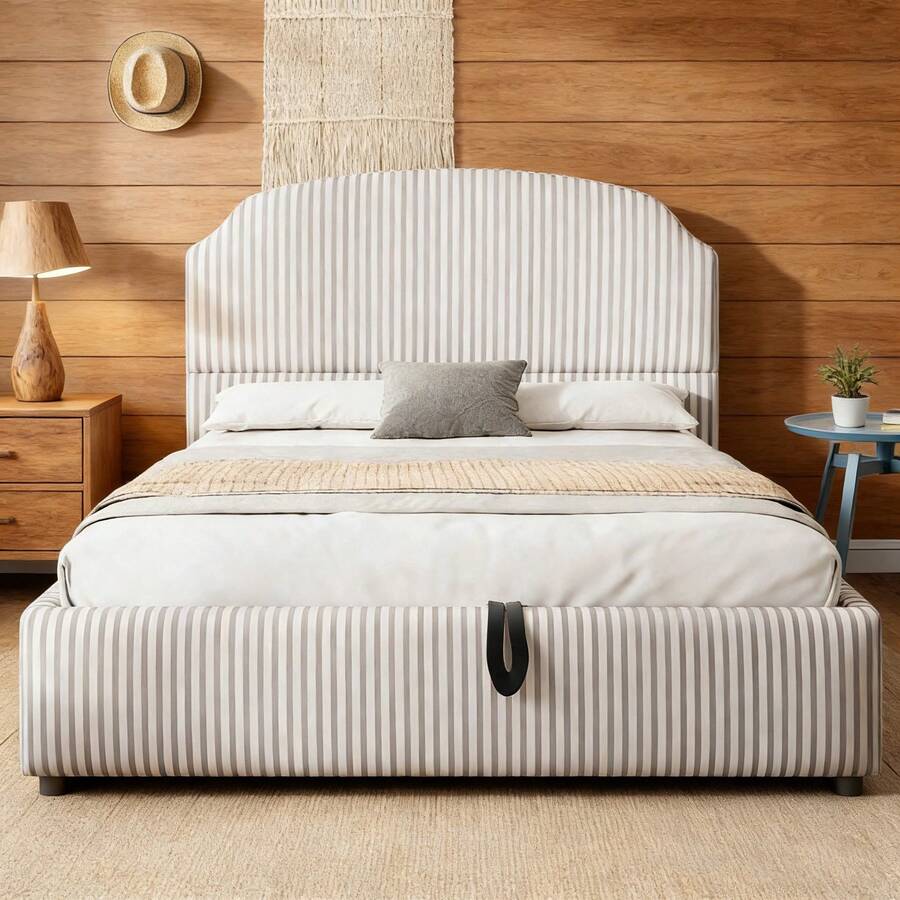 Bed Bases & Foundations - White+ Charcoal + Upholstered + 140cm*200cm - View 1