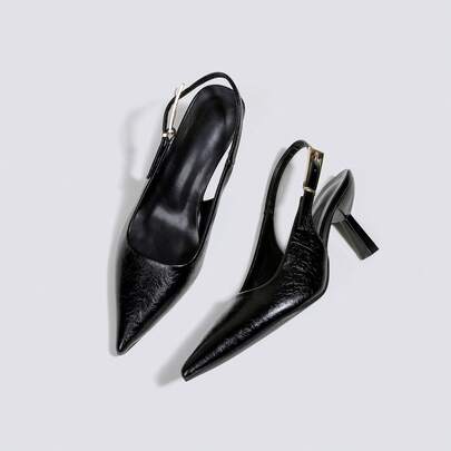 Giày cao gót đen thời trang nữ, giày cao gót dự tiệc, giày cưới, giày Mary Jane, giày dự tiệc trang trọng, giày cao gót mũi nhọn kiểu mule.