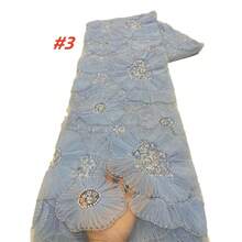 Nigerian African Beaded Lace Fabric 2026 High Quality Sequins Embroidery French Lace Fabric For Wedding Sewing Dress Material - A - View 5