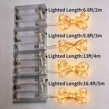 2m 20 LEDs, 3m 30 LEDs, 4m 40 LEDs, 5m 50 LEDs AA Battery Powered Fairy Lights, Suitable For Wedding, Holiday, Bedroom, Party, Ambiance, Bedside, Room, Decorative Lighting - Warm White - View 4