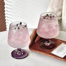 4pcs Premium Purple Stemware, Perfect For Champagne, Cocktail, Whiskey, Coffee, Beverage Glasses, Dishwasher , Elegant Design - Purple - View 6