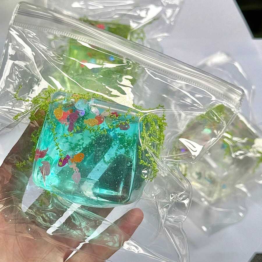 1个梦幻水下挤压玩具，水感减压透明硅胶挤压玩具，创意生日礼物，适合青少年减压玩具 - 减压玩具 - 生日礼物 - 节日礼物 - 复活节礼物 - 圣诞节礼物 - 彩色 - 查看 1