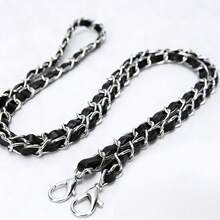 1条120厘米长PU皮肩带，适用于斜挎包、单肩包，可用作手提包替换配件，宽8毫米，可用作包链、手机挂绳 - 黑色 - 查看 13