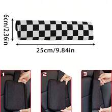 2 pièces/1 pièce Housse de protection d'épaule pour ceinture de sécurité auto - Protection anti-usure et anti-pincement du cou - Housse de protection universelle quatre saisons - Produit décoratif en peluche - treillis - Voir 11