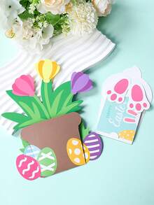 3个复活节主题现金夹，兔子屁股和复活节彩蛋图案，春季郁金香造型，复活节装饰品，复活节快乐装饰，可爱兔子装饰，复活节礼品包装袋，家居装饰，餐桌装饰，复活节派对用品，寻蛋派对用品，复活节礼物，派对小礼物，派对用品 - 彩色 - 查看 8