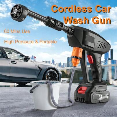 LIPETY 6-In-1 Smart Nozzle Cordless Electric Pressure Washer, Portable Long-Lasting Battery Power Washer For Household Car Washing