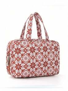 1件复古花纹挂钩手提可折叠大容量化妆包洗漱收纳袋防水化妆包便携式化妆包四层洗漱包旅行必备邮轮必备宿舍必备洗漱包旅行洗漱包洗脸袋淋浴袋女士防水收纳袋女士旅行必备邮轮必备度假必备旅行用品 - 彩色 - 查看 8