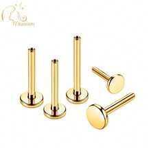 5pcs G23 Titanium Alloy Earring Posts, Handpolished, 14K Plated, Anodized, Suitable For Men And Women, Replacement Earring/Lip/Nose Stud Posts - G23 - View 15