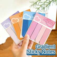 4pcs Gradient Sticky Notes, Simple Student Marking Index Stickers, Cute Memo Pads, Reusable Notes - 4pcs - View 2