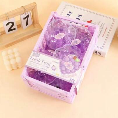 Transparent Grape Squeeze Toy, Stress Relief Fidget Toy, Realistic Fruit Squeeze Toy With Quick Rebound