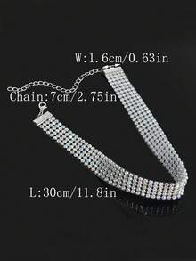 1 chiếc vòng cổ choker đính đá, thích hợp cho nữ giới dự đám cưới, tiệc tùng và đeo hàng ngày. - màu sắc - Xem 4