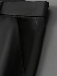 Quần tây nam ống xéo, thiết kế không cần thắt lưng, kiểu dáng trang trọng, phù hợp cho trang phục công sở nhẹ nhàng, các dịp thường ngày và công sở. Món quà lý tưởng cho bạn trai/chồng. - màu đen - Xem 6