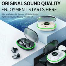 符合人体工学的隐形无线睡眠耳机 TWS，零延迟游戏耳机，带 LED 显示屏，轻巧便携，适合旅行和健身 - 彩色 - 查看 2